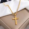 Высококачественные Ювелирные Аксессуары Цепочка-шнурок Ожерелье Стильный Модный Позолоченный Кулон-крест 1 шт. Мужская Нержавеющая сталь с Минималистичным