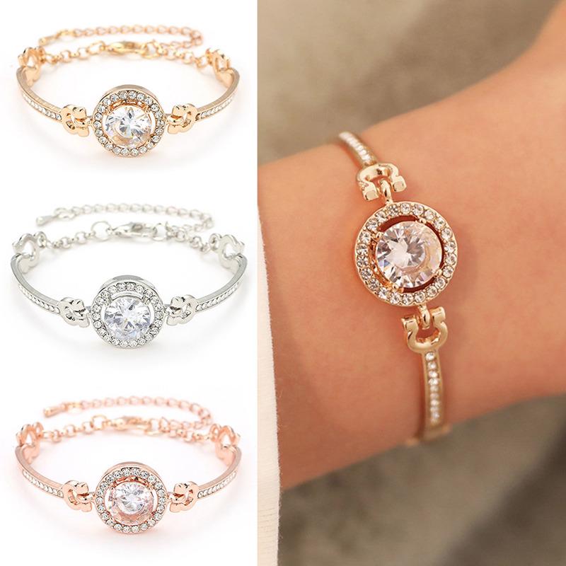1Pc Women's Tennis Chain Bracelet Sun Precious Simple Elegant Jewelry Gift for Lady Girl Female