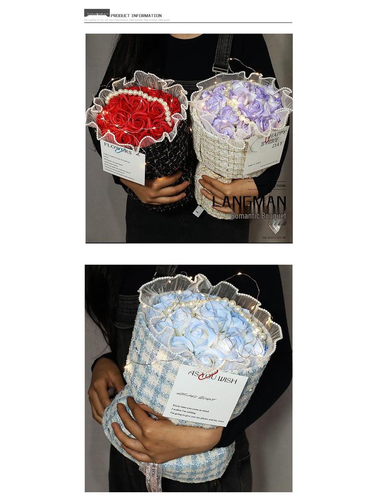 High-End Preserved Rose Soap Bouquet - Perfect Valentine’s or Birthday Gift for Girls