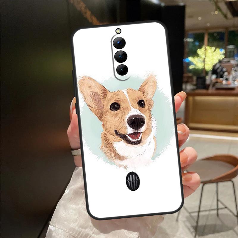 Cartoon Corgi Dog Case For ZTE Nubia Red Magic 8 Pro 8S Pro Plus RedMagic 9 Pro Plus 6 7 6S 7S 6R 5S 5G Cover