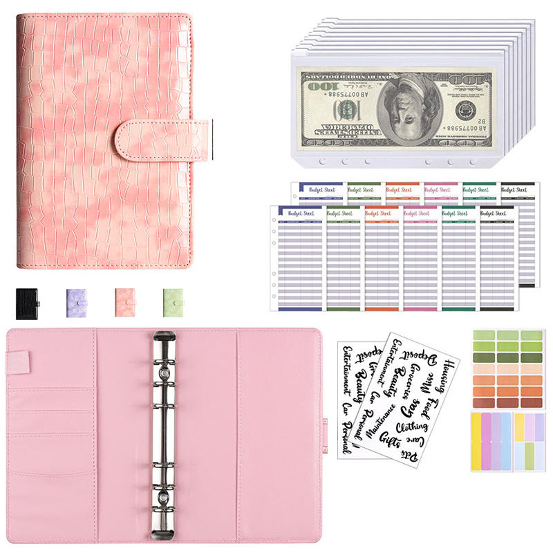 Папка-регистратор с рисунком крокодила, формат А6, с конвертами для денег, небольшой планировщик бюджета для организации сбережений
