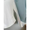Card Waist Pleated White Long-sleeved Short Top Women's Autumn Small Hot Girl Slim-fitting Straight Shoulder Bottoming Shirt T-shirt