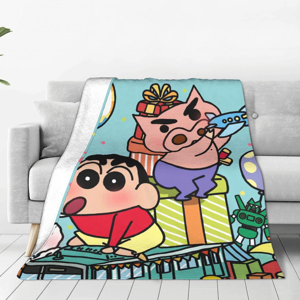 Плед Крейн Шин-чана и друзей Качественный Теплый Плед Зима Детский Диван Кресло Диван Кровать Эстетичное Покрывало