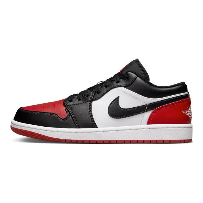Jordan Air Jordan 1 Нескользящие Низкие Винтажные Баскетбольные Кроссовки Унисекс Bred Toe Jordan 553558-161