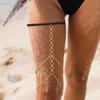2023 Bikini Sexy Bodychain Boho Pearl Butterfly Pendant Elastic Tassel Leg Body Jewelry For Women Beach Party Summer Accessories