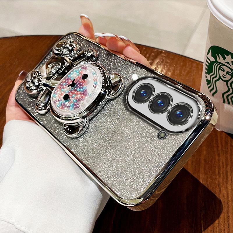 Чехол-держатель для телефона с блестящим медвежьим кронштейном для Moto G60S G60 G30 G20 G10 G22 G32 G42 G52 G62 G82 E20 E13, мягкий чехол