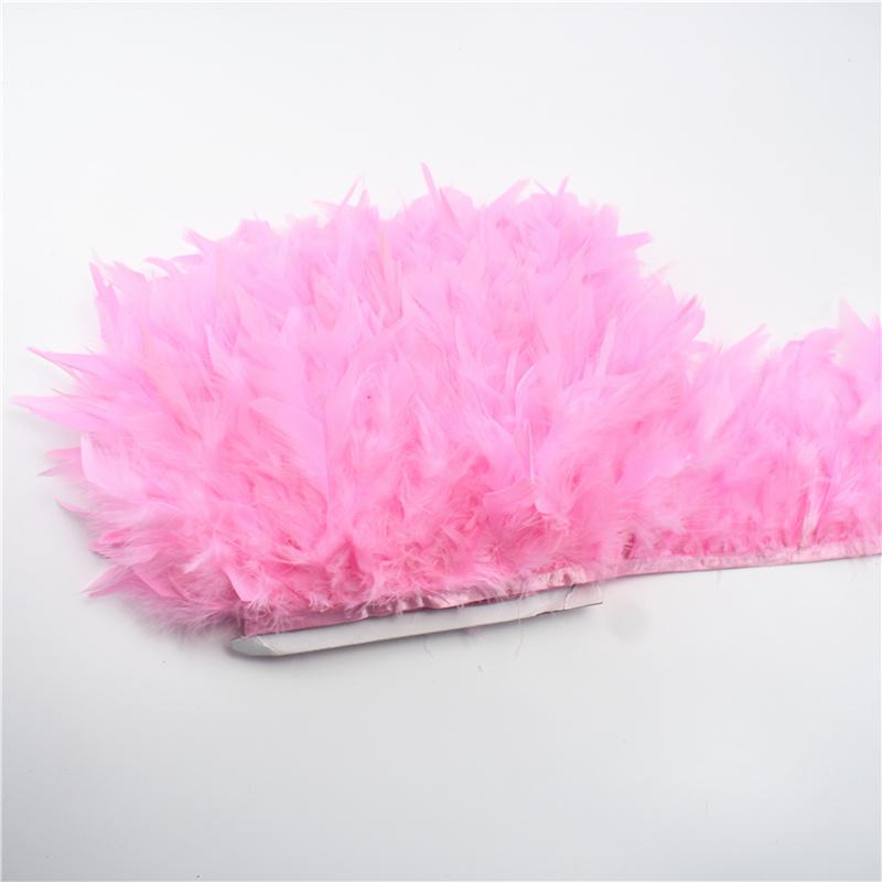 10Meters Turkey Feathers Trim Fringe Ribbon Feather On Tape Flecos Sewing Trimmings Fringe for Clothes Dress Wedding Decoration