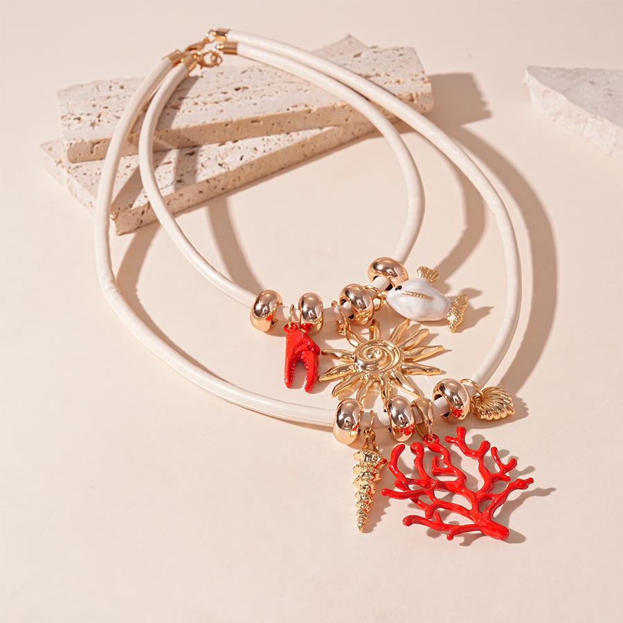 Винтажное металлическое ожерелье с ракушкой в форме сердца: Роскошная, Уникальная и Преувеличенная Цепочка на Ключицу