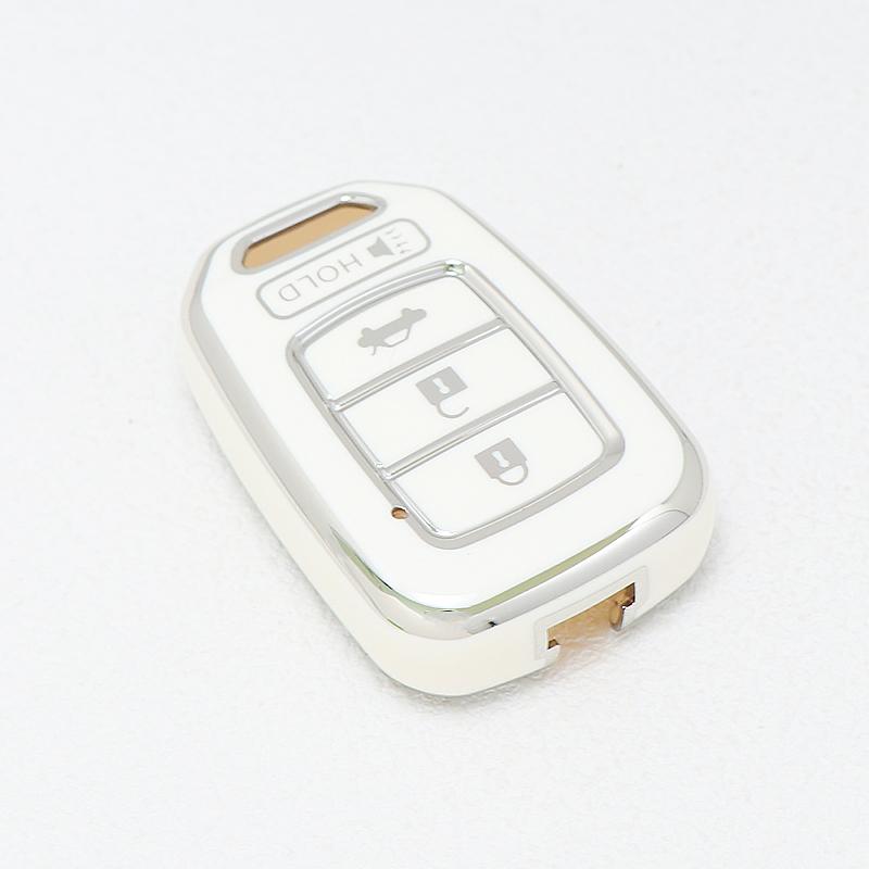Silver Edge TPU Auto Remote Shell Fob Holder Keychain Car Key Cover Case Cap For Honda CRV Jazz HR-V HRV Accord CIVIC 2013 2014 2015 2016