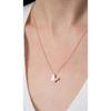Women's White Stone Detailed Butterfly Model Silver Necklace 925 Sterling