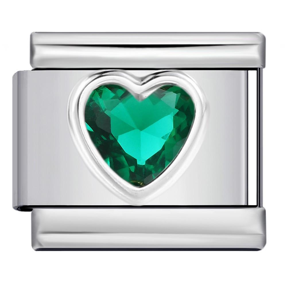 Мода Прилив Женщина Девушка Сердце Красочная Циркония Итальянский Шарм Звено Подходит 9 мм Нержавеющая Сталь Браслеты Изготовление DIY Ювелирные Изделия Подарки