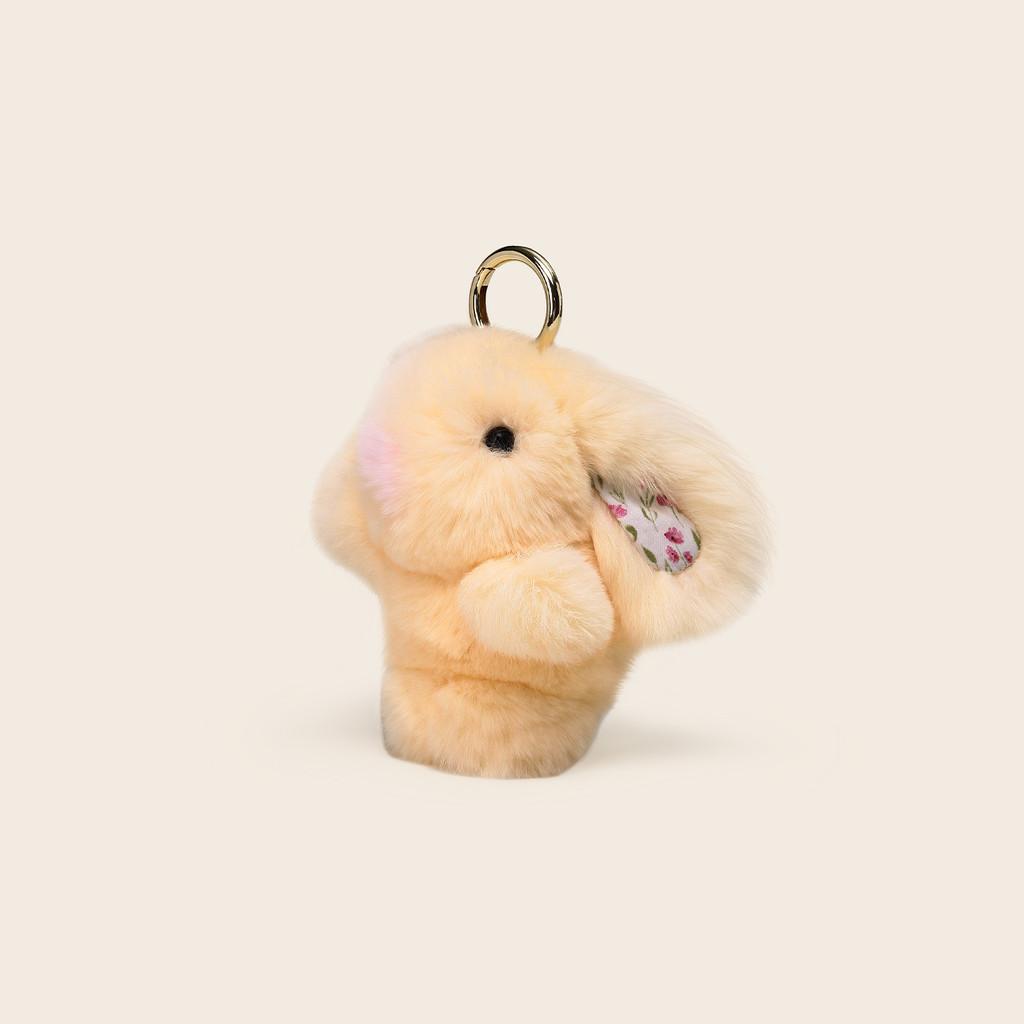 Bunny Plush Keychain With Flower Print For Bag Pendant Decoration Gift Kids