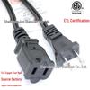 UL Certified US 2-Pin Extension Cord NEMA 1-15P/1-15R