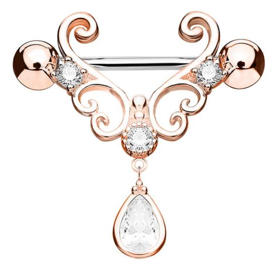 Сексуальное кольцо для сосков со стразами, мотаться на цепочке, ювелирные изделия со штангой для пирсинга