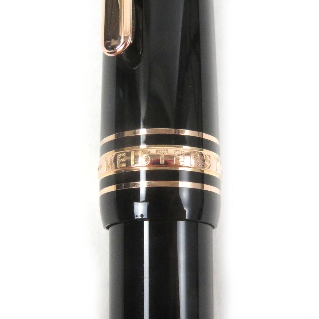 Отличная шариковая ручка MONTBLANC Meisterstckle Grand Поворотный тип Черный золото Мужская Б/у