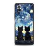 Чехол для телефона 'Кот Ван Гог Звездная ночь' для Xiaomi Redmi Note 14 13 5G 10 11 12 Pro Plus 4G 14C 13C 12C 10C Черный