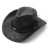 Suede Western Cowboy Hat With Characteristic Texture British Retro European And American Outdoor Cycling Sunshade Jazz Top Hat