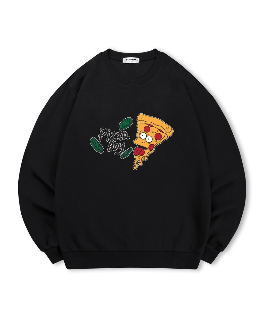 TOPBOY [Non-Fleece Or Fleece] Pizza Boy Printed Sweatshirt (Type A)