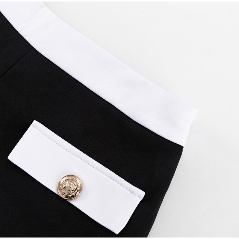 Узкий контрастный комплект пальто и шорт, женский однобортный топ с длинным рукавом, шорты с высокой талией, новинка 2025 года, элегантный женский костюм