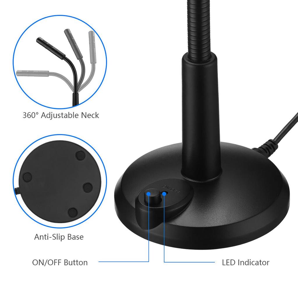 Portable USB Microphone for Desktop External USB PC Microphone Computer,