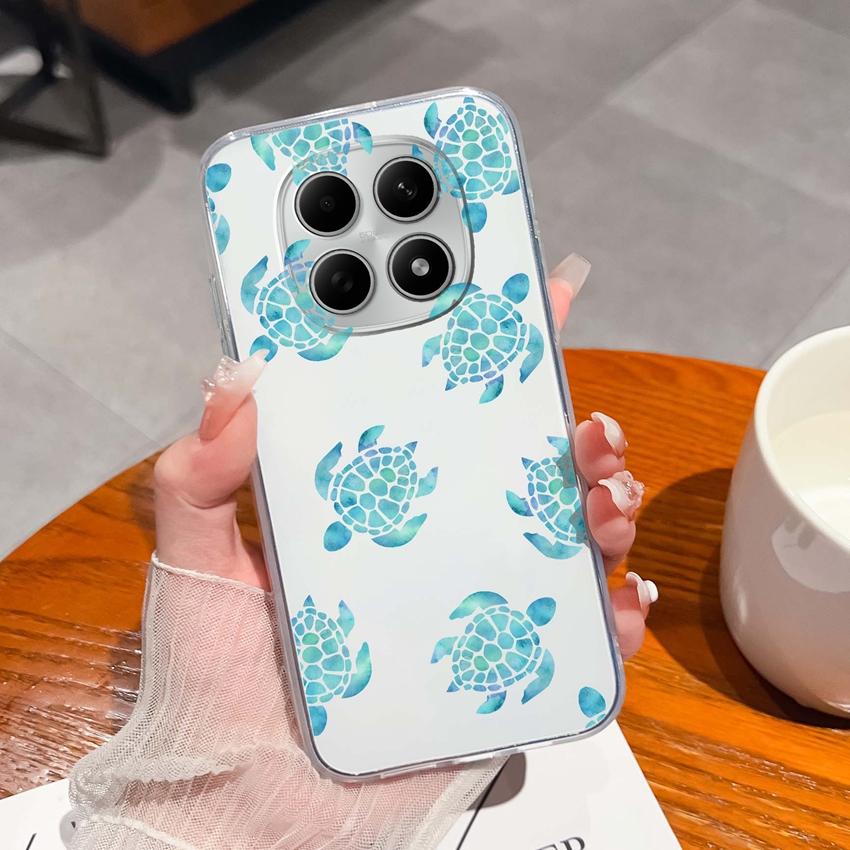 Подходит для Redmi Note 15 14 Pro 14S 15 15C A5 A1 Популярный Креативный Чехол для Телефона с Буквами и Узорами Прозрачный Силиконовый Нескользящий Чехол для Корпуса Redmi