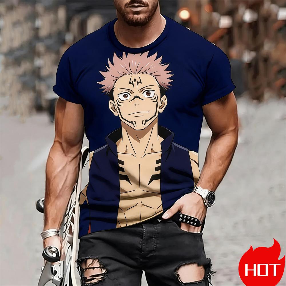 Summer T Shirt for Man Anime Boy Printed T Shirt Casual Men's Round Neck T-shirt Ventilate Graphic Tee Y2k Clothes Man Sport Top