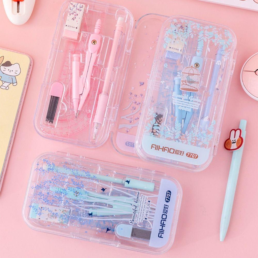 8 шт./набор резиновых линеек, набор небольших, свежих, автоматических карандашей, прочных канцелярских наборов