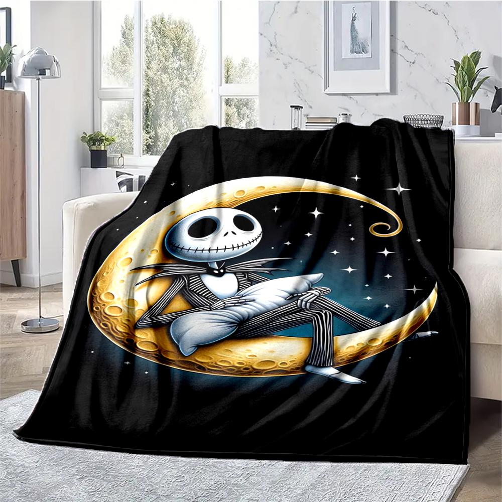 The Nightmare Before Christmas Theme Printed Blanket - Perfect for Couch, Bed, Travel & Outdoor Use | Machine Washable, Cozy & Durable.