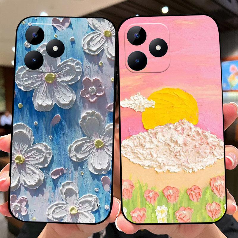 Мультяшный модный чехол для Realme Note 50 Coque Narzo N53 ТПУ силиконовые чехлы для телефона для Oppo Realme C51 C51s C53 4G Мягкий бампер