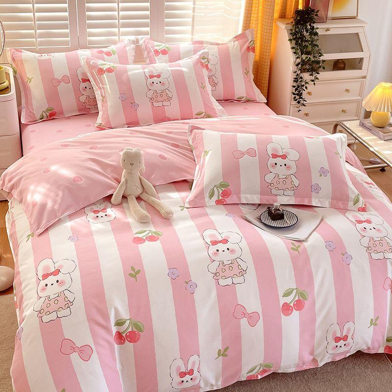 Комплект из четырех простыней, постельное белье, пододеяльник из стираного хлопка с пескоструйной обработкой, простыня, односпальное одеяло для спальни, комплект из трех предметов