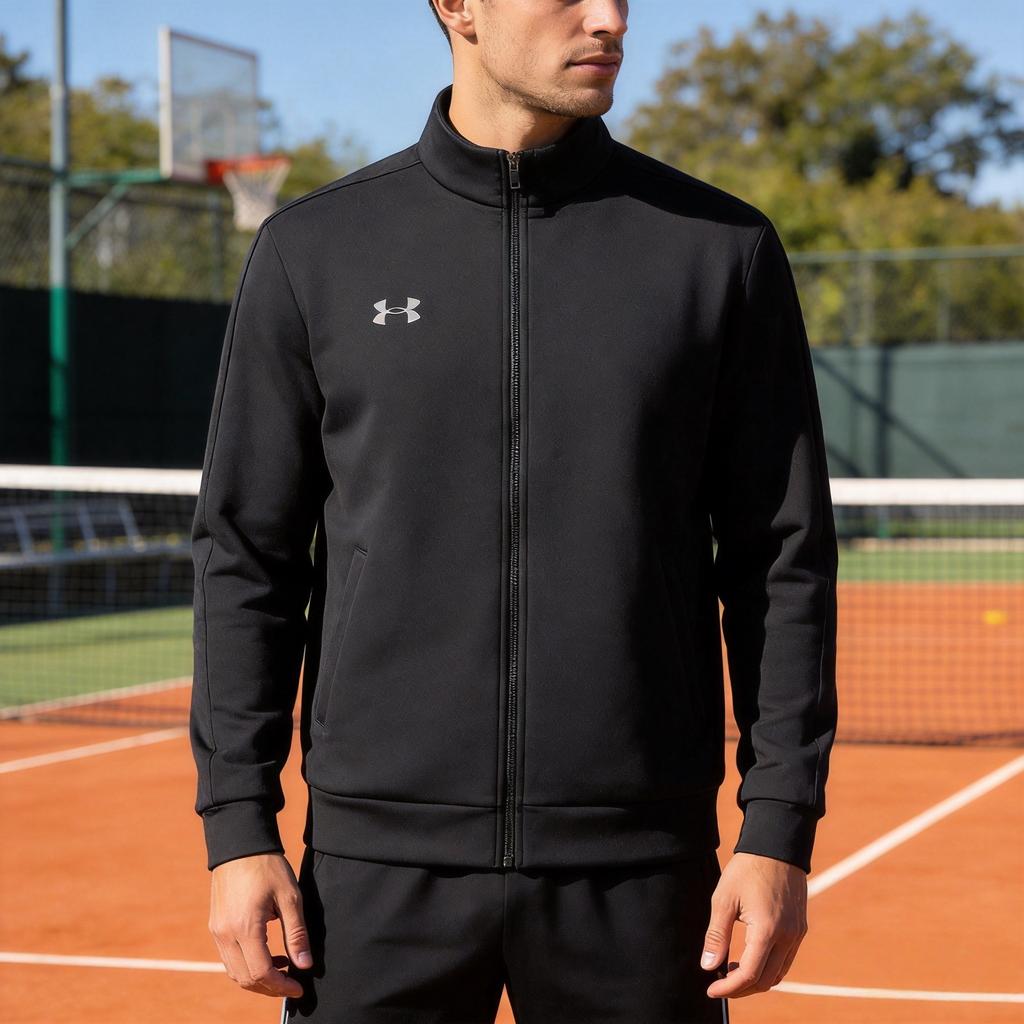 Under Armour Повседневная Минималистичная Универсальная Деловая Мода Спортивная Фитнес Путешествия Куртка на Молнии Унисекс куртки Черный 26500405-001