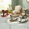 Wooden Craft Wooden Rocking Horse Nordic Retro Balance Art Ornament Desk Decor  Xmas Decoration