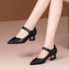 Fashion Sapatos Femininas Women Fashion Pointed Toe Light Weight Black Square Heel Shoes for Office Lady Casual Comfort Pumps Ea613