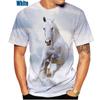 Summer Round Neck Creative Animal Horse Pattern 3D Print Top Fashionable Casual Short Sleeved Men's T-shirts