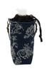 Insulated PET Bottle Cover, Water Bottle Case, Mug Bottle Cover, Drawstring Bag, 500-600ml Capacity, Leather Handle, Japanese Pattern (Navy Blue,