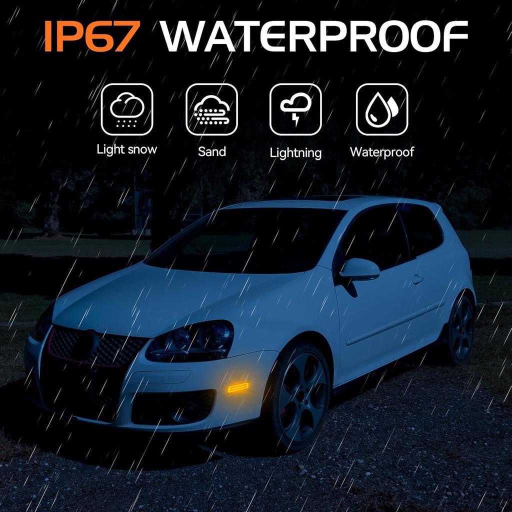 Smoked Lens Amber Full LED Front Side Marker Light for Volkswagen 2006-2009 MK5 Golf GTI Rabbit 2005-2010 Jetta 2008 R32