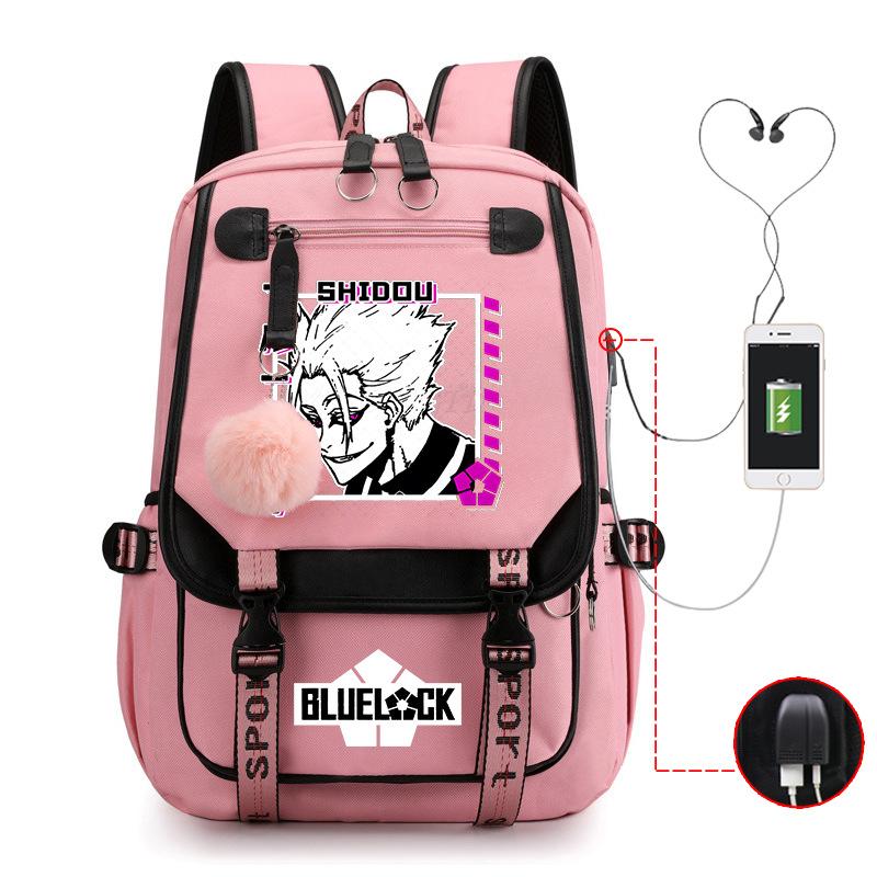 Blue Prison Anime School Bag College Wind Large Capacity Middle School Student Usb Backpack