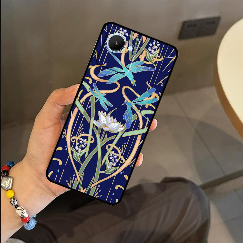 Dragonfly Pattern Case For Realme C53 C55 C51 C25 C63 C61 C65 C67 C71 C75 GT6 GT7 Pro 11 12 13 14 15 Pro Plus