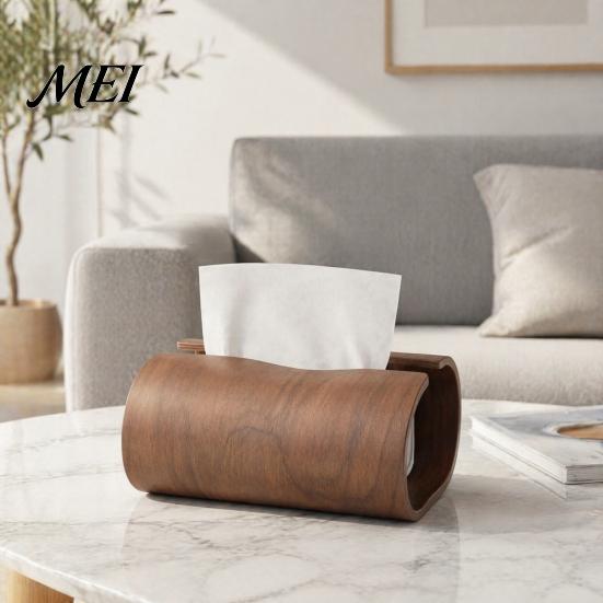 Convenient Tissue Organizer for Vanity Box Holder, Natural Wood Storage Organizer, Decorative Rectangular Sturdy Wooden Dormitory Dispenser,