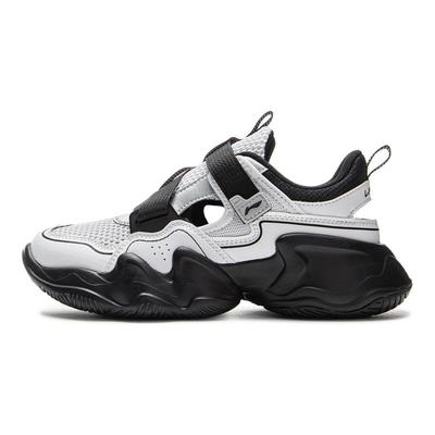 Li Ning Детские сетчатые удобные простые дышащие легкие амортизирующие кроссовки с низким верхом повседневные кроссовки для детей Черный Стандартный-Белый YKCV078-7