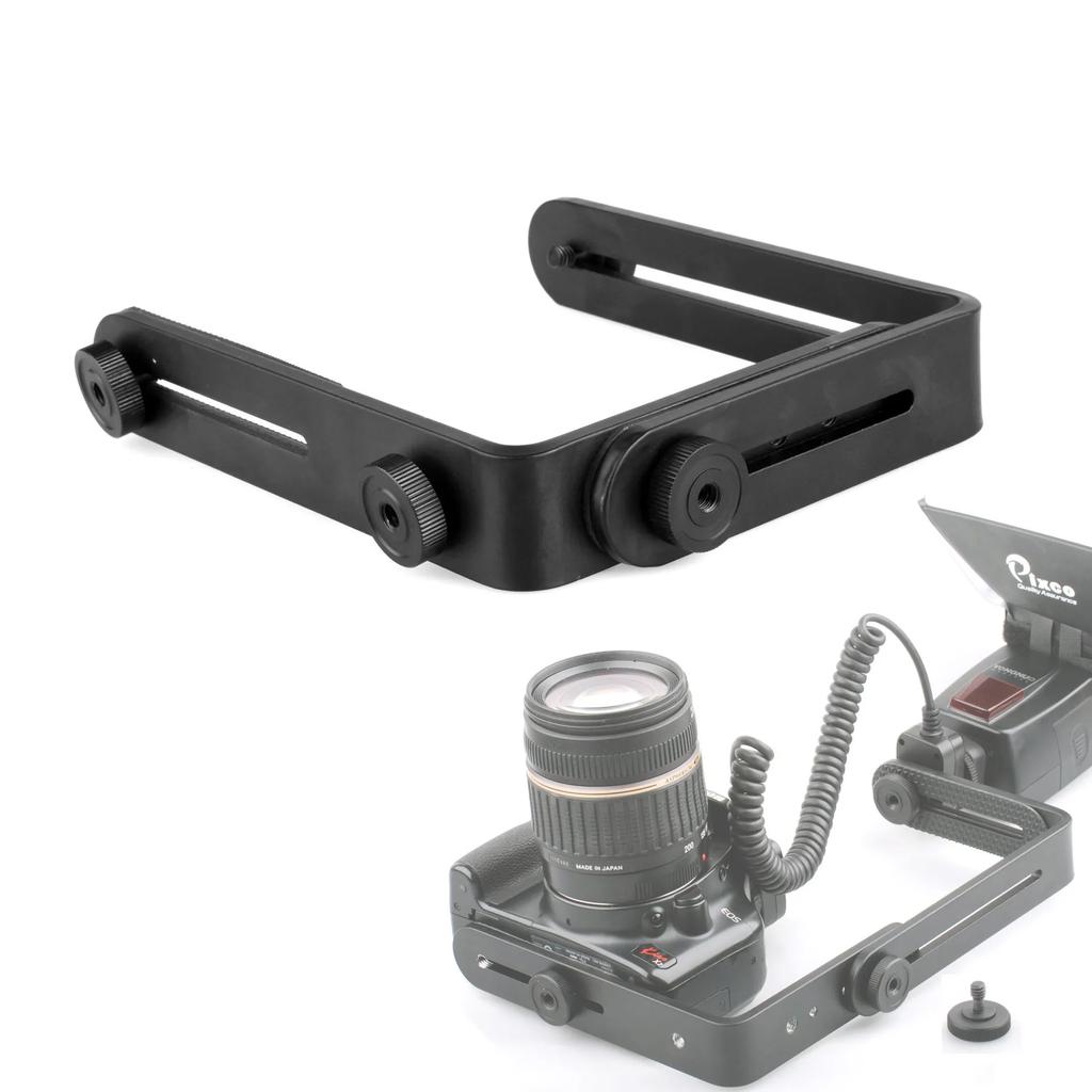 Double L-shaped Photography Light Holder Flash Bracket L-shaped Support LED Photography Light for SLR Camera Flash Video Light