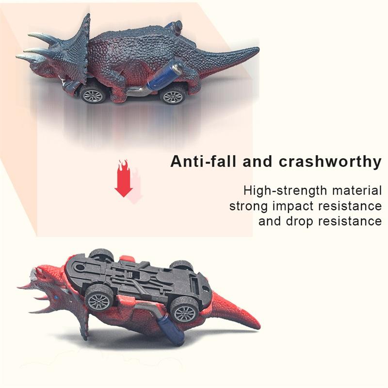 6 шт. игрушечных динозавров, заводные машинки, детские игрушки-динозавры, подходящие для детских игр с машинками-динозаврами