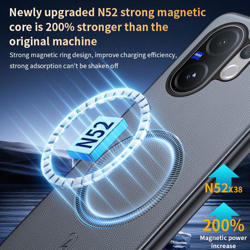 Для Vivo V60 5G Чехол Магнитная Кожаная Защитная Крышка Для Vivo V60 5G Защита от Отпечатков Пальцев Нескользящий ПК+ТПУ