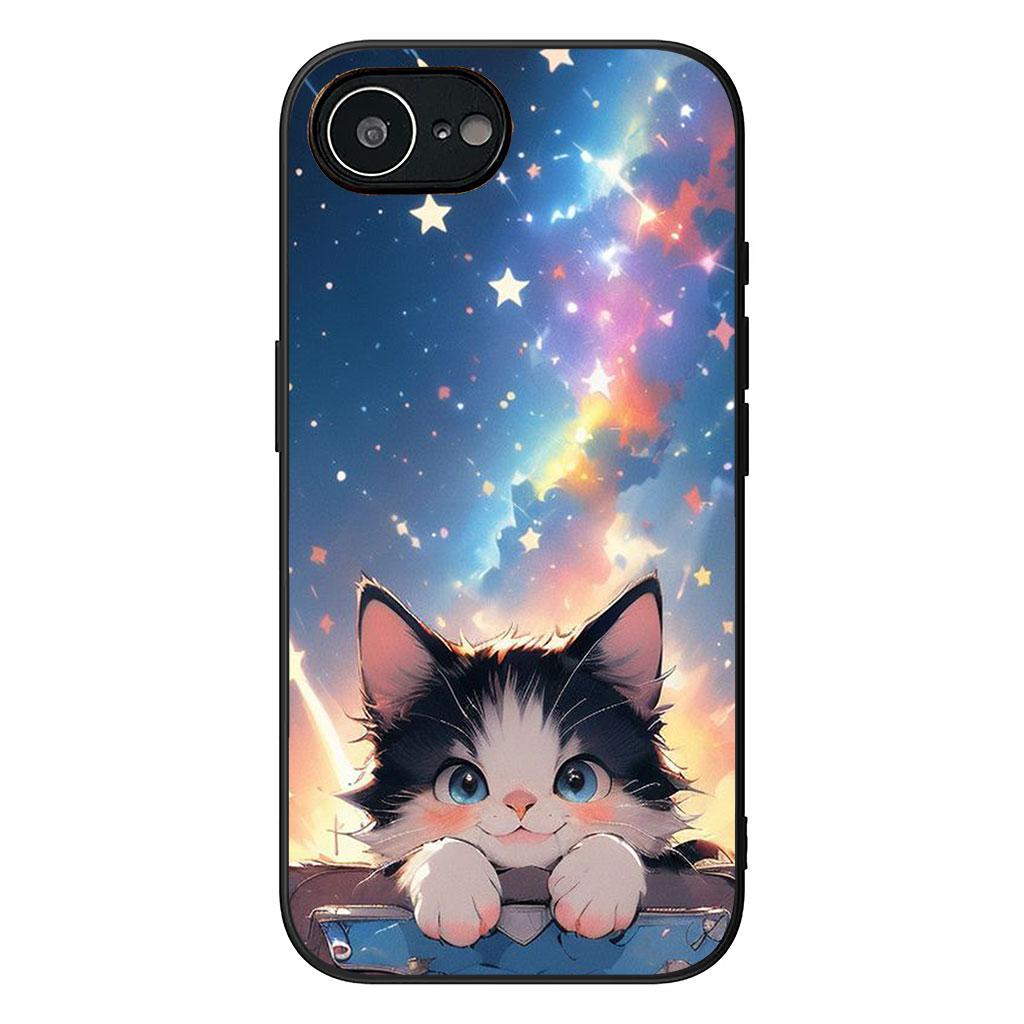 Мультяшный котенок Кошачьи глаза Милый чехол для телефона для Apple iPhone 16 15 14 Plus 13 12 Mini 17 Pro Max + ProMax 16E Air Case