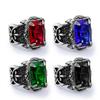 Классическое кольцо «Коготь дракона» с синим/черным/зеленым/красным цирконом для мужчин, из нержавеющей стали, скандинавский топор, кольца викингов, панк-украшения, дропшиппинг