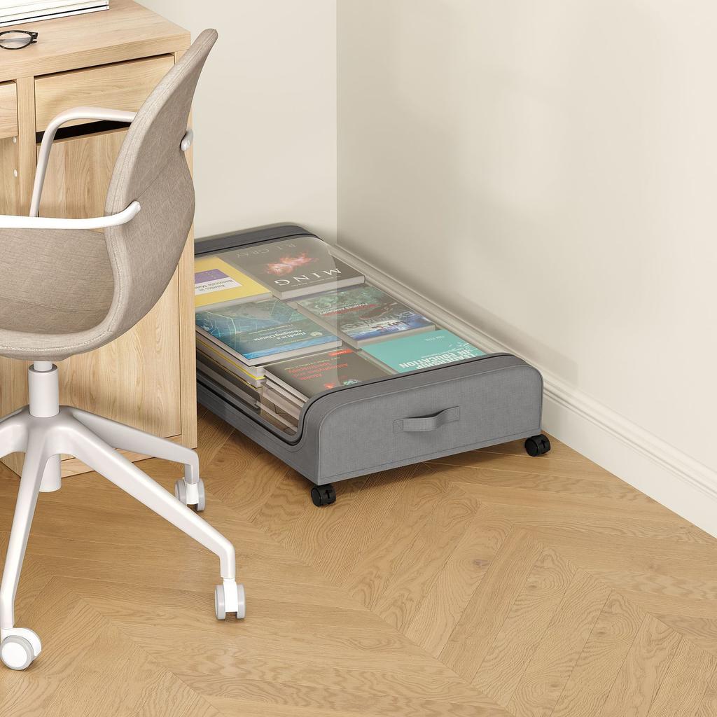 Подкроватный ящик для хранения пыли с колесами, полка под кроватью, простые ящики для хранения одежды и обуви