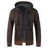 Men Sweater Jacket Fashion Winter Coat Fleece Hoodies High Quality Luxury Checkered Hooded Knit Cardigan Male Outer Wear