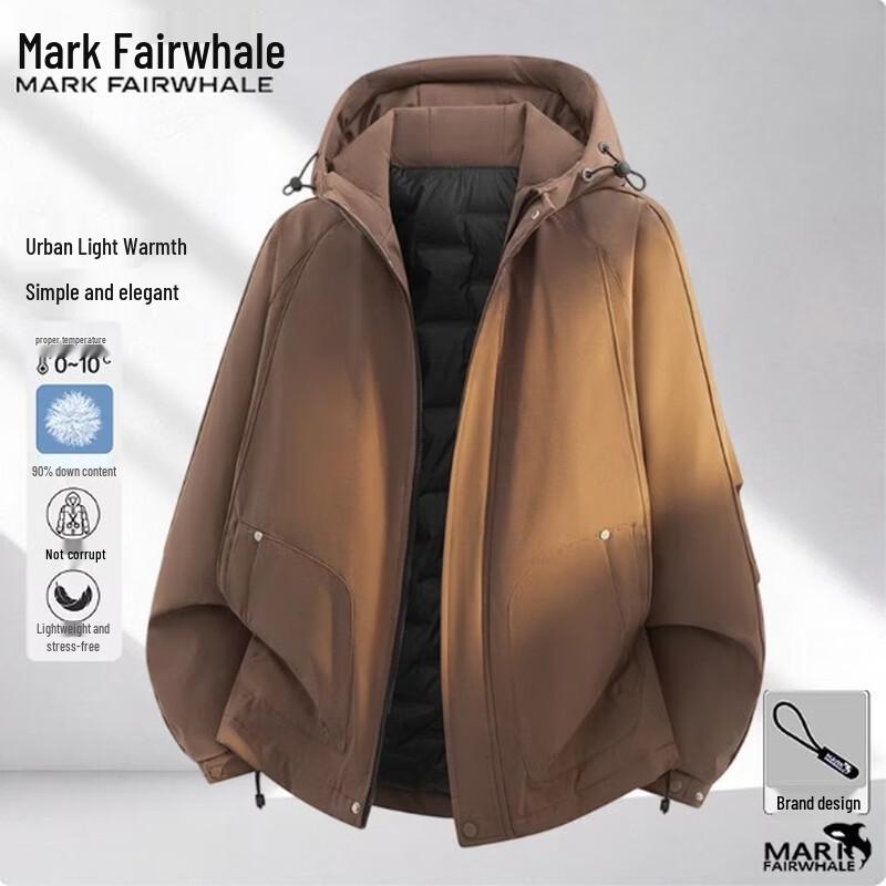 MARK FAIRWHALE Men's Winter Hooded Thickened Down Jacket