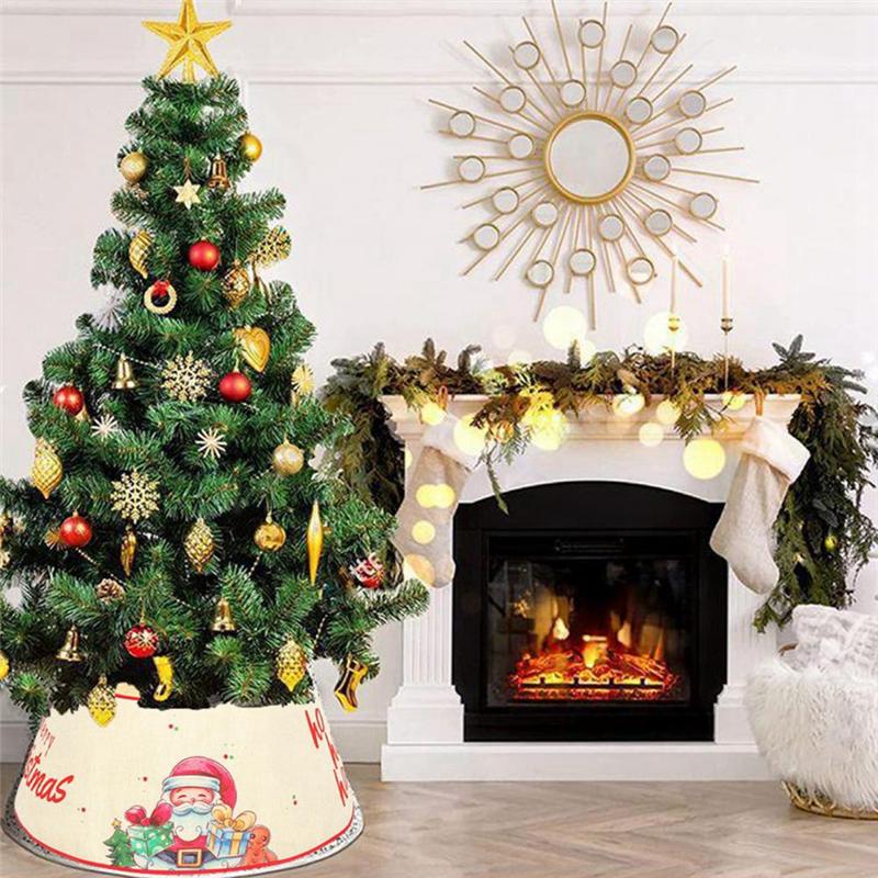 Holiday Christmas Tree Skirt Artificial Pine Tree Ring Decorative Base Cover for Indoor Outdoor Home Decor