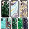 Чехол из закаленного стекла для Samsung Galaxy S21 S20 Ultra S10 Plus Lite S20fe 5g S10e S9 S8, бампер, чехол, шикарный мрамор, золотая фольга